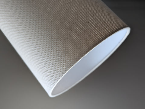 natural crosshatch fabric lamp shade in cream colorway with euro fitter hardware