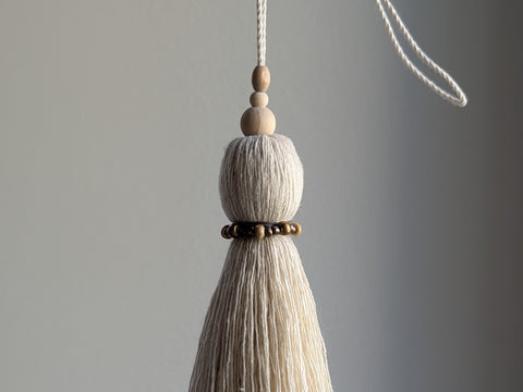Natural Cotton Tassels with Beads #112