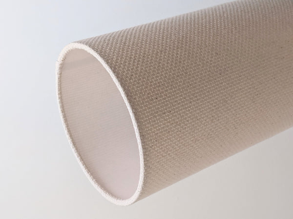 natural crosshatch fabric lamp shade in cream colorway with euro fitter hardware