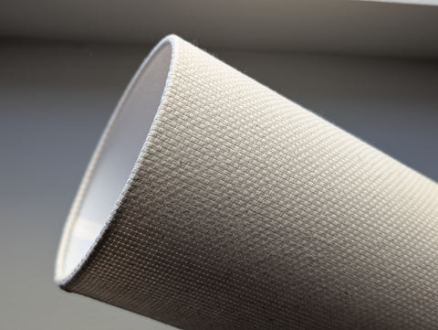natural crosshatch fabric lamp shade in cream colorway with euro fitter hardware