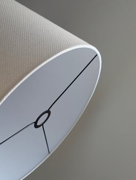 natural crosshatch fabric lamp shade in cream colorway with euro fitter hardware