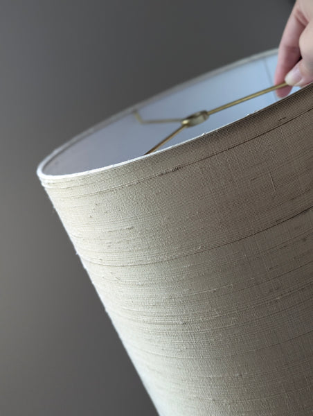 Moody Champagne Silk Lamp Shade - 11 in. D x 11 in. H