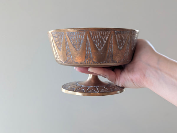 Vintage Brass MCM Pedestal Candle