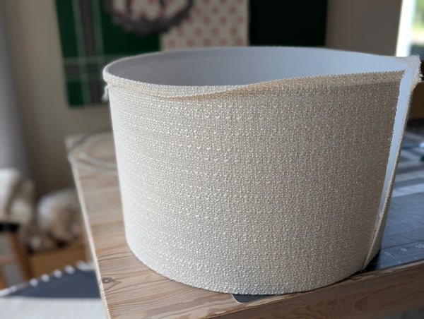 Skip Stitch Boucle Lamp Shade in Ivory