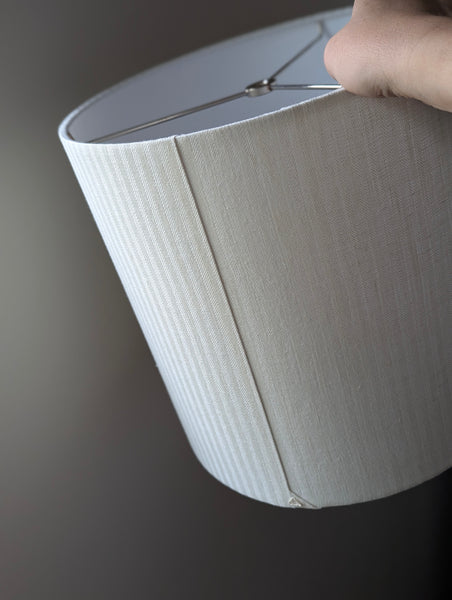 White Herringbone Lamp Shade - 12 in. D x 12 in. H