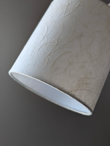 mulberry paper lampshade with textured paper in cream color