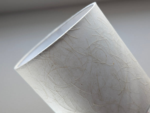 mulberry paper lampshade with textured paper in cream color