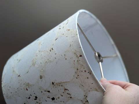 Modern Pebbled Paper Lamp Shade with Nickel Spider Hardware