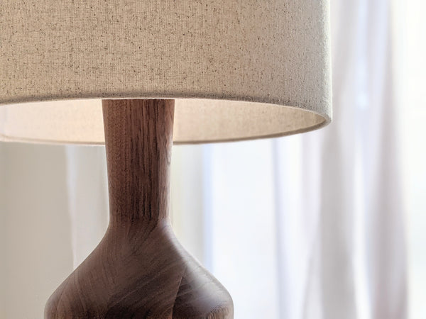 Handmade Lamp Shade with Euro Fitter in Speckled Oatmeal Fabric
