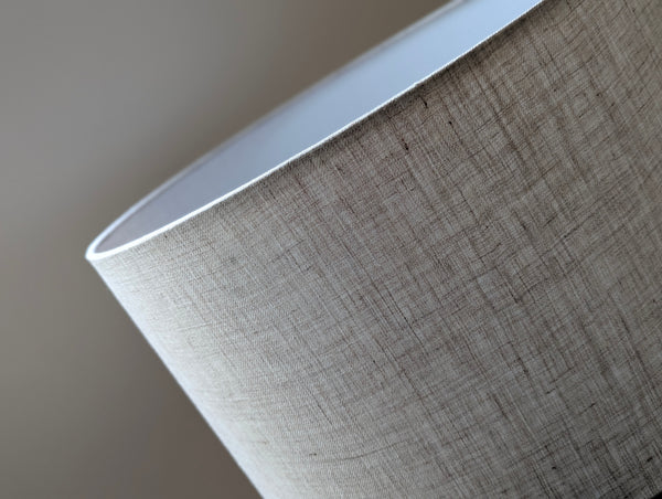Stone Linen Lamp Shade with Nickel Spider Hardware
