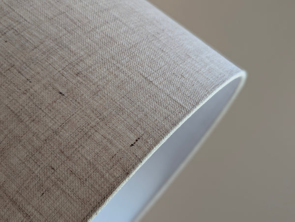 Stone Linen Lamp Shade with Nickel Spider Hardware