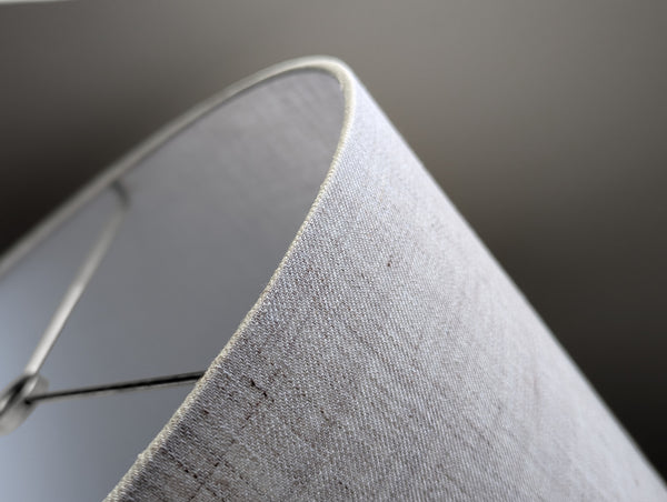 Stone Linen Lamp Shade with Nickel Spider Hardware