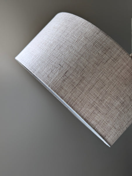 Stone Linen Lamp Shade with Nickel Spider Hardware