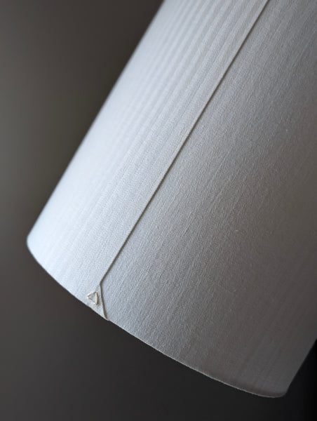 White Herringbone Lamp Shade - 12 in. D x 12 in. H