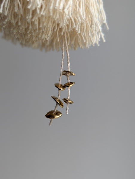 Handmade Small Cotton Tassel with Amber Glass Bead and #166 Gold