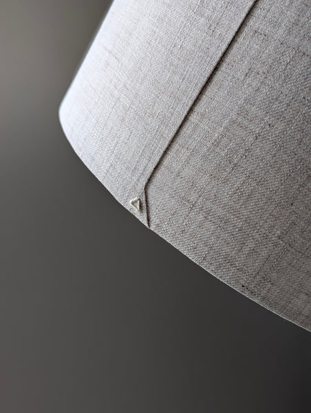 Stone Linen Lamp Shade with Nickel Spider Hardware