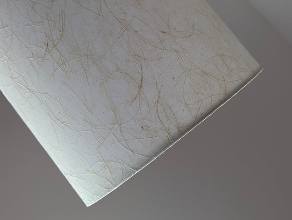 mulberry paper lampshade with textured paper in cream color