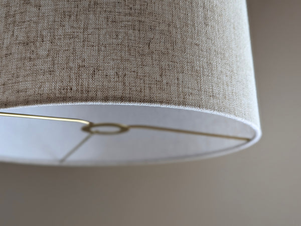 Calacatta Gold Flax Fabric Lamp Shade with Euro Fitter