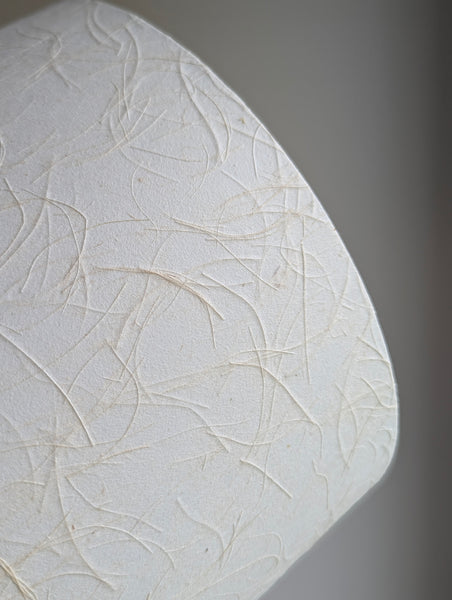 mulberry paper lampshade with textured paper in cream color