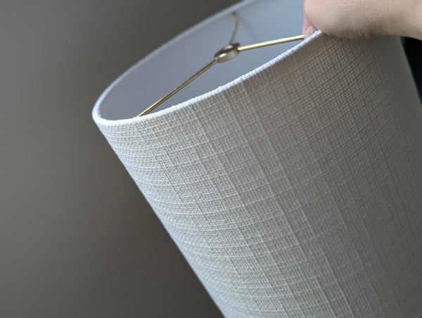 Cloud White Vintage Woven Fabric Lamp Shade - 10 in. D x 10 in. H