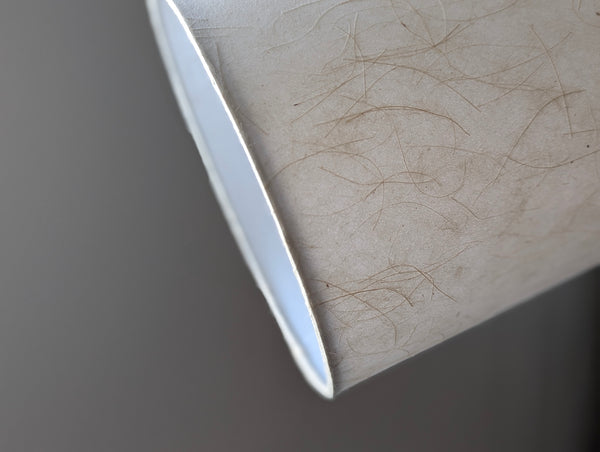 mulberry paper lampshade with textured paper in cream color