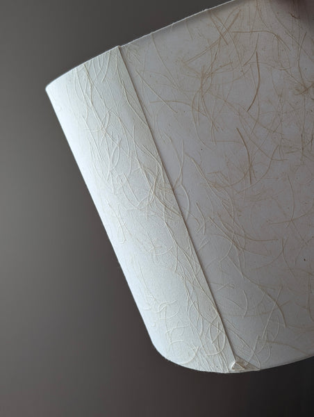 mulberry paper lampshade with textured paper in cream color