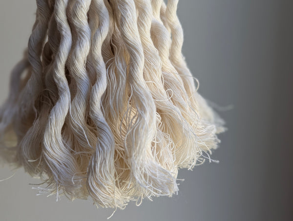 Handmade Large Cotton Door Tassel with Wavy Fringe and Brass Beads #180
