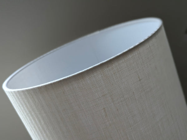 White Herringbone Lamp Shade - 12 in. D x 12 in. H