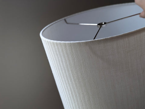 White Herringbone Lamp Shade - 12 in. D x 12 in. H