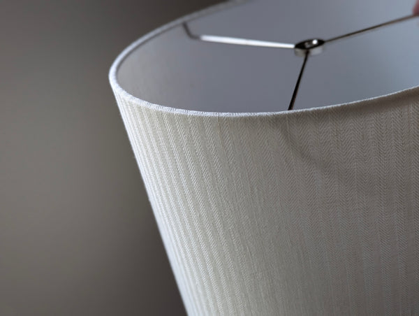 White Herringbone Lamp Shade - 12 in. D x 12 in. H