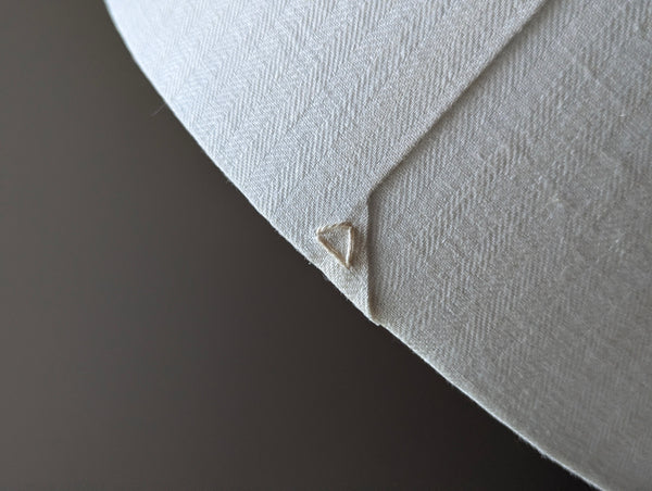 White Herringbone Lamp Shade - 12 in. D x 12 in. H