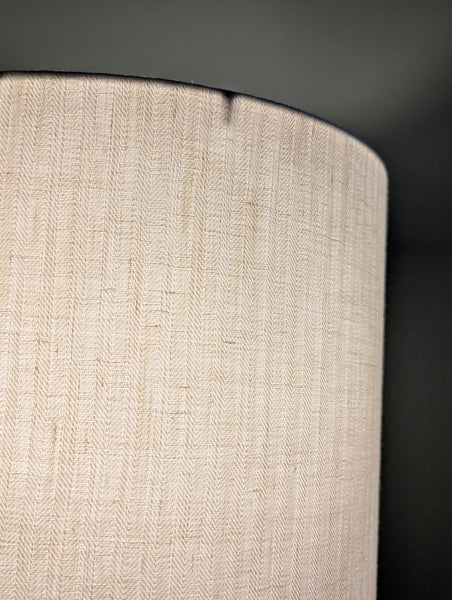 White Herringbone Lamp Shade - 12 in. D x 12 in. H