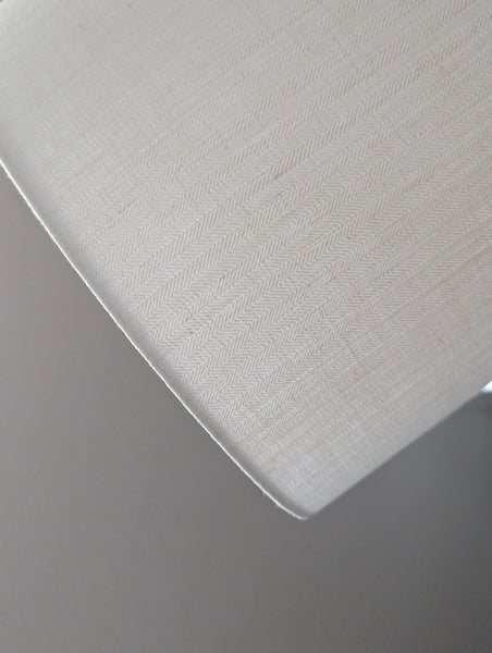 White Herringbone Lamp Shade - 12 in. D x 12 in. H