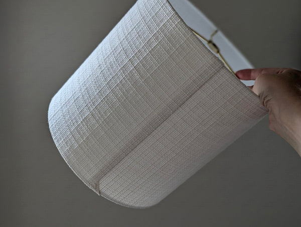 Cloud White Vintage Woven Fabric Lamp Shade - 10 in. D x 10 in. H