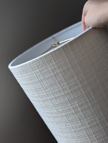 Cloud White Vintage Woven Fabric Lamp Shade - 10 in. D x 10 in. H