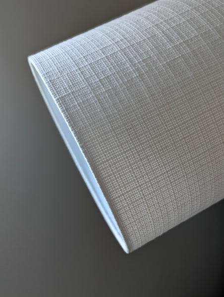 Cloud White Vintage Woven Fabric Lamp Shade - 10 in. D x 10 in. H