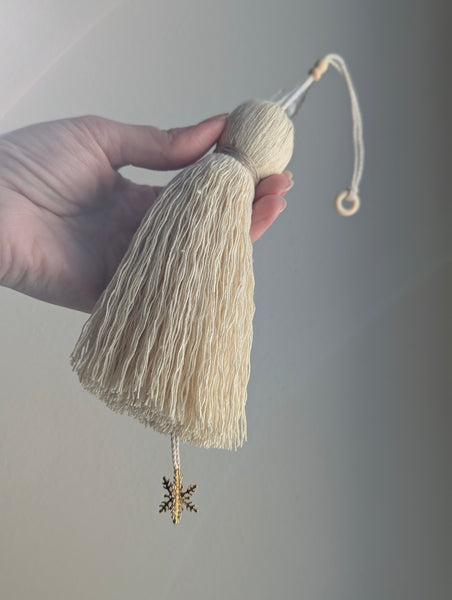 Handmade Cotton Door Tassel with Snowflake #174