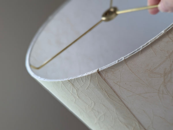 mulberry paper lampshade with textured paper in cream color