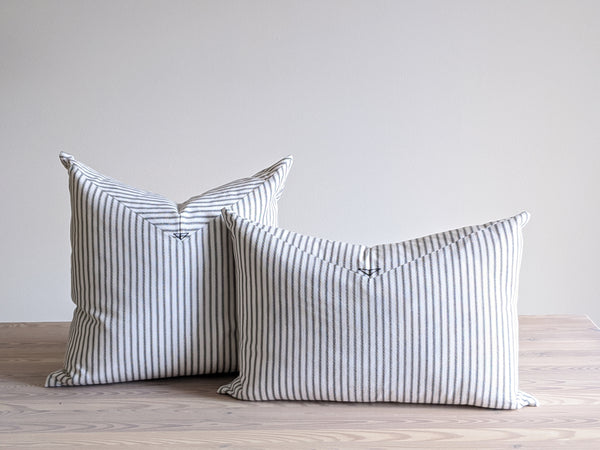 The Chop Pillow in Black and White Stripe - 14x20