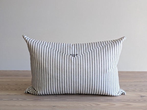 The Chop Pillow in Black and White Stripe - 14x20