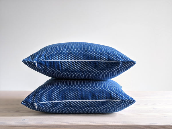 The Chop Pillow in The Hill-side Blue Polka Dot