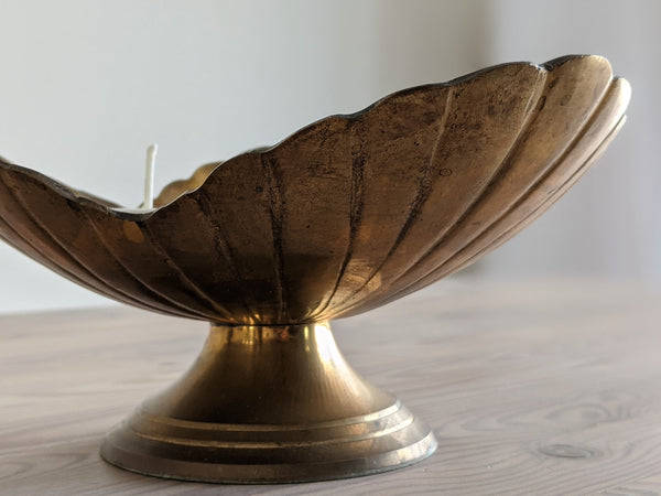 Vintage Brass Trefoil Pedestal Candle