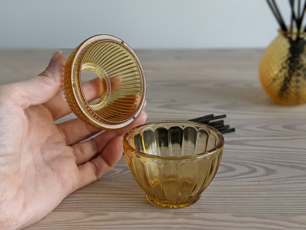 Vintage 2-Pc Honey Glass Reed Diffuser