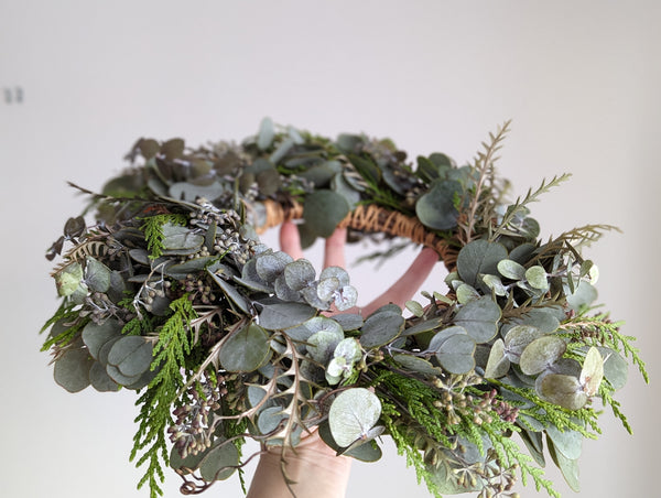 Eucalyptus and Cedar Candle Wreath - Extra Small