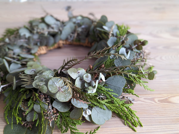 Eucalyptus and Cedar Candle Wreath - Extra Small