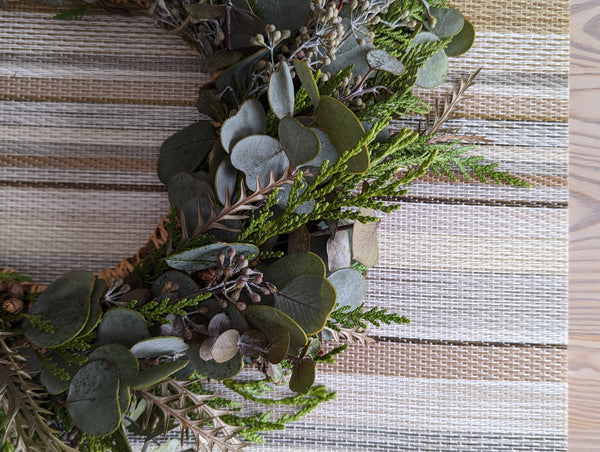 Eucalyptus and Cedar Candle Wreath - Extra Small