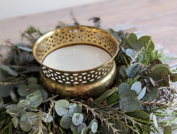 Eucalyptus and Cedar Candle Wreath - Extra Small