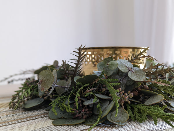 Eucalyptus and Cedar Candle Wreath - Extra Small