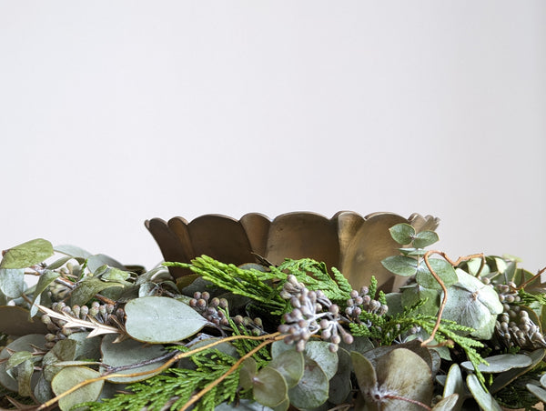 Eucalyptus and Cedar Candle Wreath - Medium