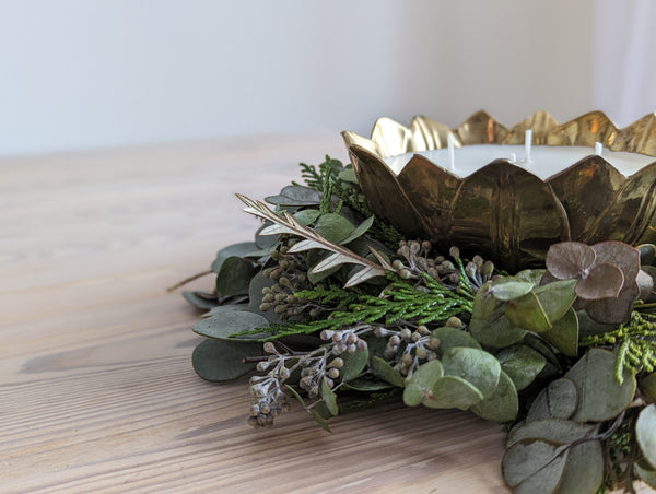 Eucalyptus and Cedar Candle Wreath - Extra Small